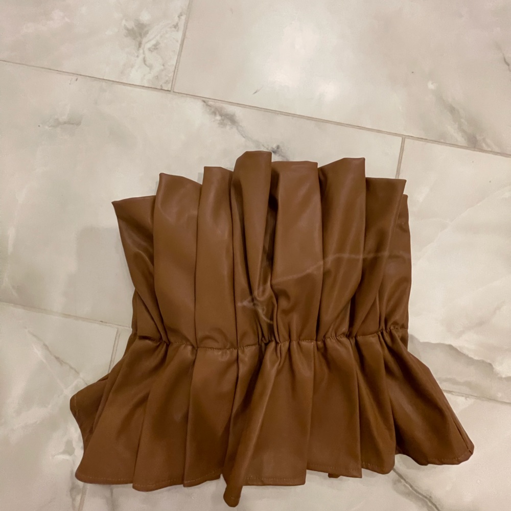 DO+BE, brown, strapless crop top